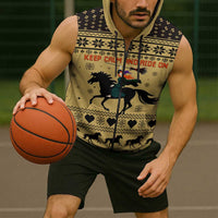Horse Lover Christmas Christmas Sleeveless Zip Hoodie Xmas Holiday Patterns - Wonder Print Shop