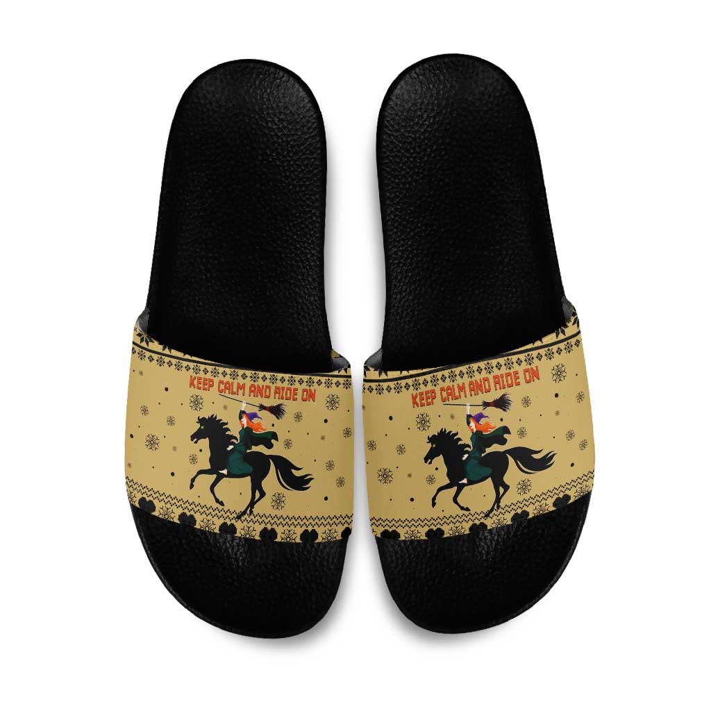 Horse Lover Christmas Christmas Slide Sandals Xmas Holiday Patterns - Wonder Print Shop