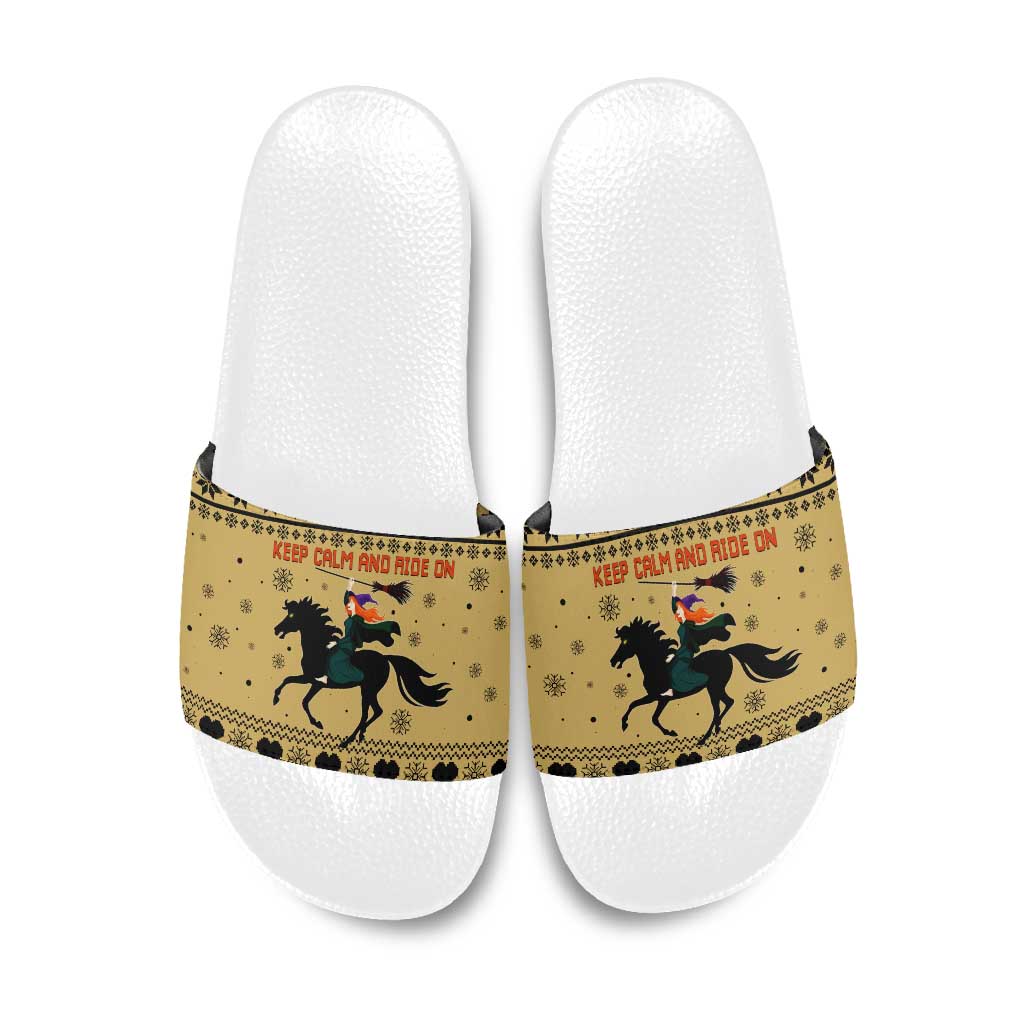 Horse Lover Christmas Christmas Slide Sandals Xmas Holiday Patterns - Wonder Print Shop