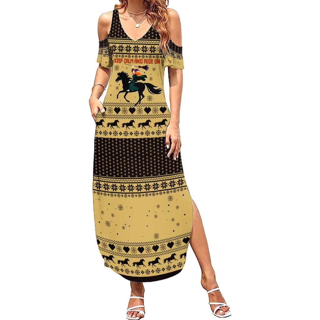 Horse Lover Christmas Christmas Summer Maxi Dress Xmas Holiday Patterns - Wonder Print Shop