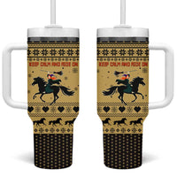 Horse Lover Christmas Christmas Tumbler With Handle Xmas Holiday Patterns - Wonder Print Shop