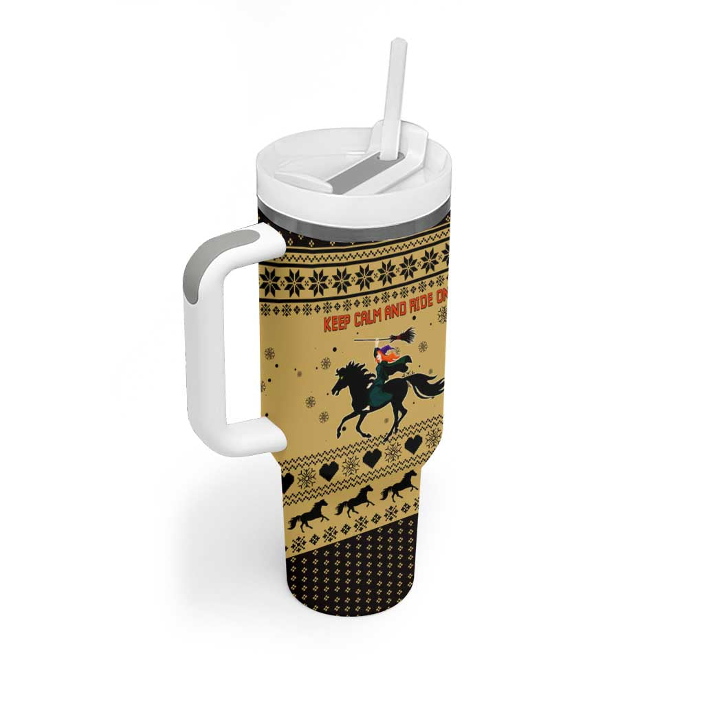 Horse Lover Christmas Christmas Tumbler With Handle Xmas Holiday Patterns - Wonder Print Shop