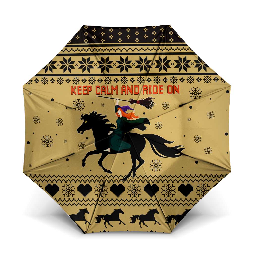 Horse Lover Christmas Christmas Umbrella Xmas Holiday Patterns - Wonder Print Shop