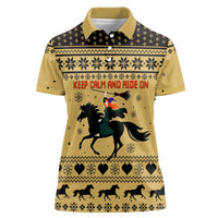 Horse Lover Christmas Christmas Women Polo Shirt Xmas Holiday Patterns - Wonder Print Shop