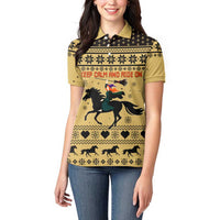 Horse Lover Christmas Christmas Women Polo Shirt Xmas Holiday Patterns - Wonder Print Shop