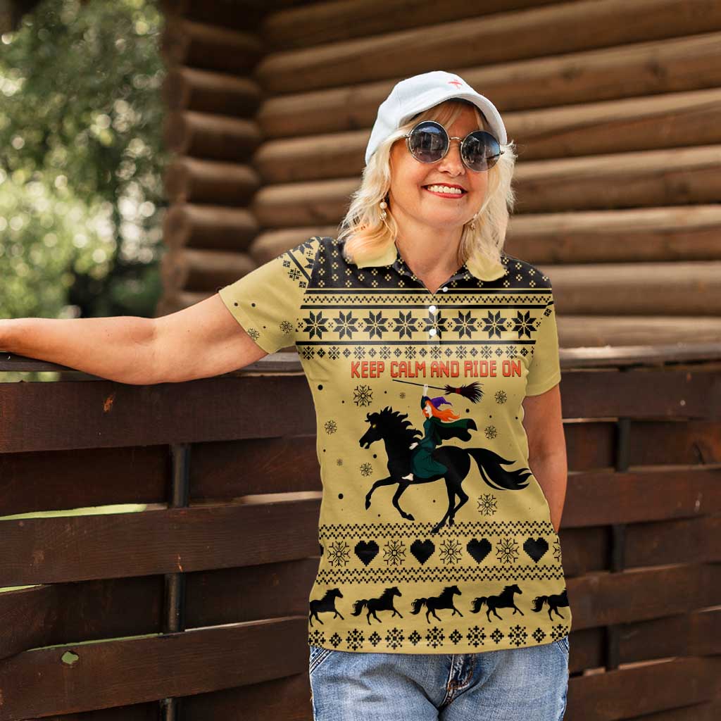 Horse Lover Christmas Christmas Women Polo Shirt Xmas Holiday Patterns - Wonder Print Shop