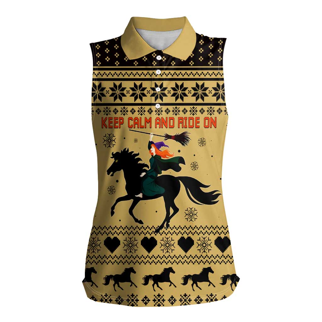 Horse Lover Christmas Christmas Women Sleeveless Polo Shirt Xmas Holiday Patterns - Wonder Print Shop