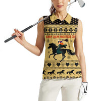 Horse Lover Christmas Christmas Women Sleeveless Polo Shirt Xmas Holiday Patterns - Wonder Print Shop