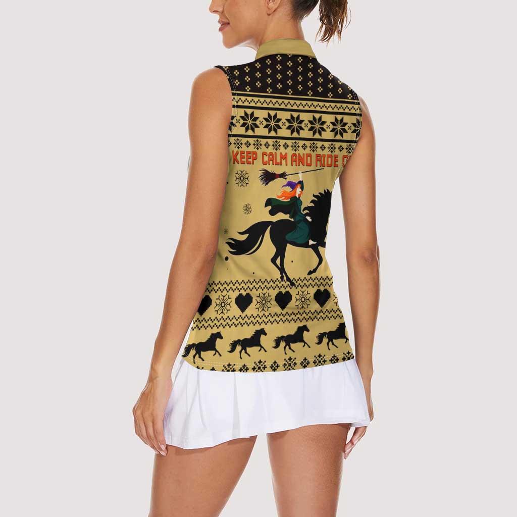 Horse Lover Christmas Christmas Women Sleeveless Polo Shirt Xmas Holiday Patterns - Wonder Print Shop