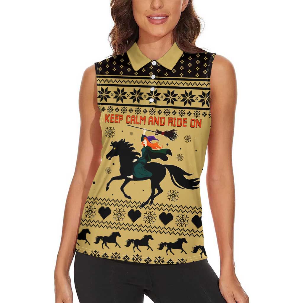 Horse Lover Christmas Christmas Women Sleeveless Polo Shirt Xmas Holiday Patterns - Wonder Print Shop