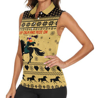 Horse Lover Christmas Christmas Women Sleeveless Polo Shirt Xmas Holiday Patterns - Wonder Print Shop