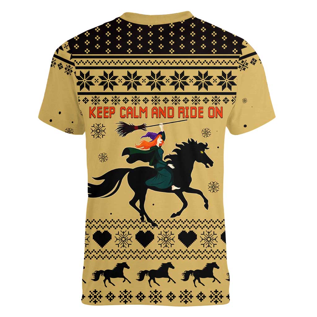 Horse Lover Christmas Christmas Women V-Neck T-Shirt Xmas Holiday Patterns - Wonder Print Shop