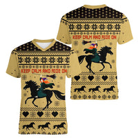 Horse Lover Christmas Christmas Women V-Neck T-Shirt Xmas Holiday Patterns - Wonder Print Shop