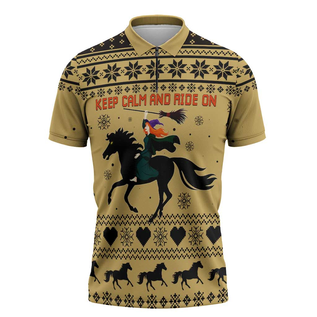 Horse Lover Christmas Christmas Zipper Polo Shirt Xmas Holiday Patterns - Wonder Print Shop