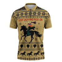 Horse Lover Christmas Christmas Zipper Polo Shirt Xmas Holiday Patterns - Wonder Print Shop