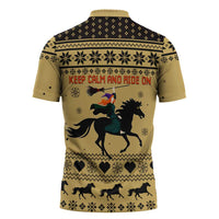 Horse Lover Christmas Christmas Zipper Polo Shirt Xmas Holiday Patterns - Wonder Print Shop