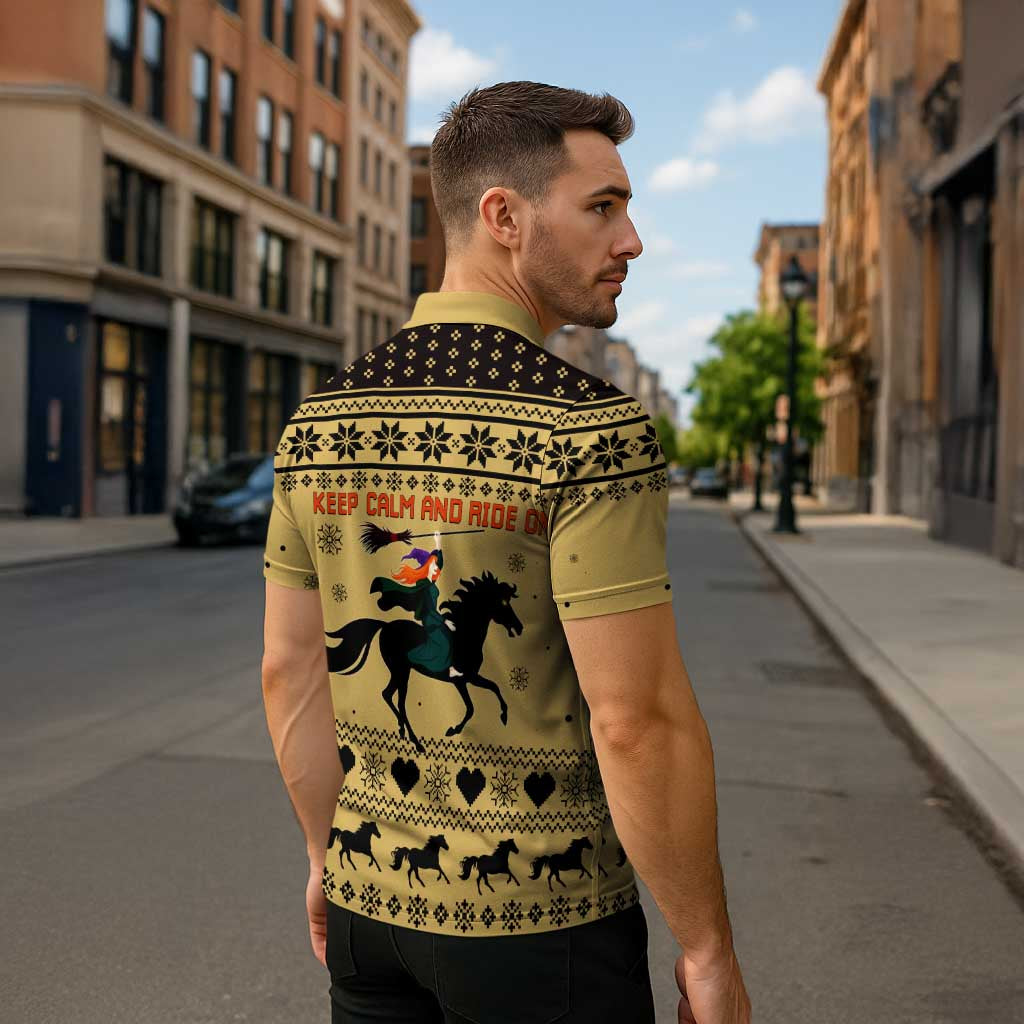 Horse Lover Christmas Christmas Zipper Polo Shirt Xmas Holiday Patterns - Wonder Print Shop