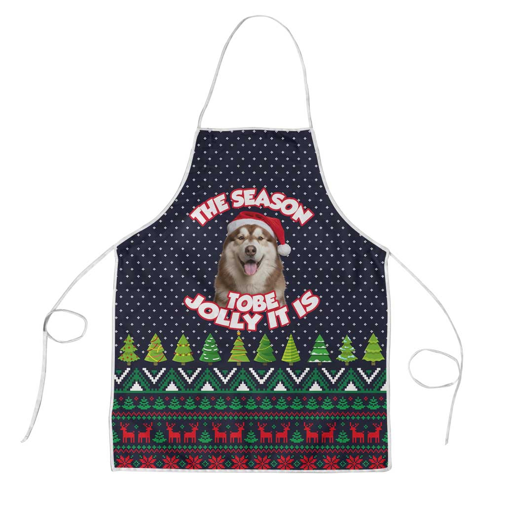 The Season To Be Jolly Siberian Husky Xmas Ball Christmas Apron Xmas Holiday Patterns - Wonder Print Shop
