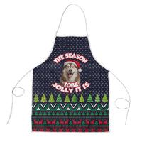 The Season To Be Jolly Siberian Husky Xmas Ball Christmas Apron Xmas Holiday Patterns - Wonder Print Shop