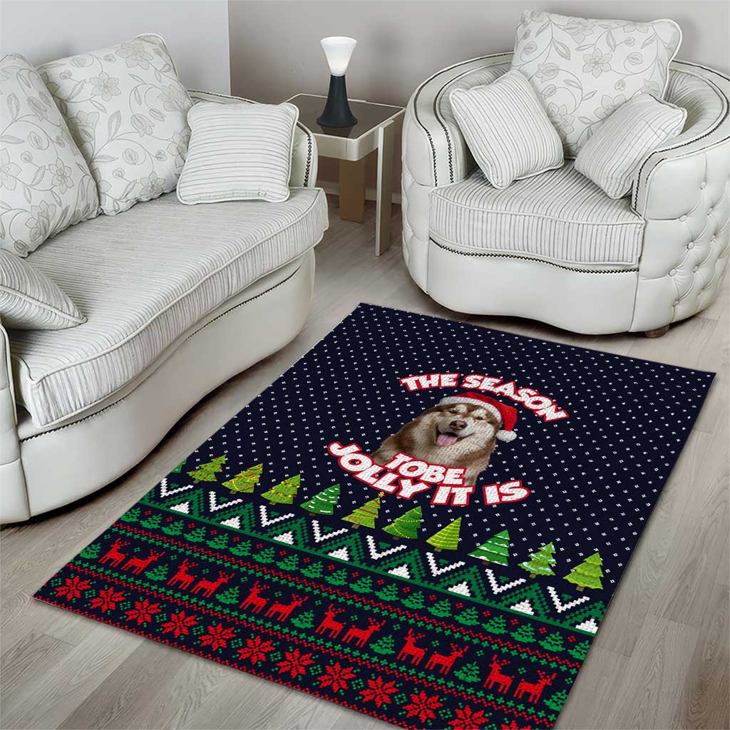 The Season To Be Jolly Siberian Husky Xmas Ball Christmas Area Rug Xmas Holiday Patterns - Wonder Print Shop