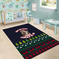 The Season To Be Jolly Siberian Husky Xmas Ball Christmas Area Rug Xmas Holiday Patterns - Wonder Print Shop