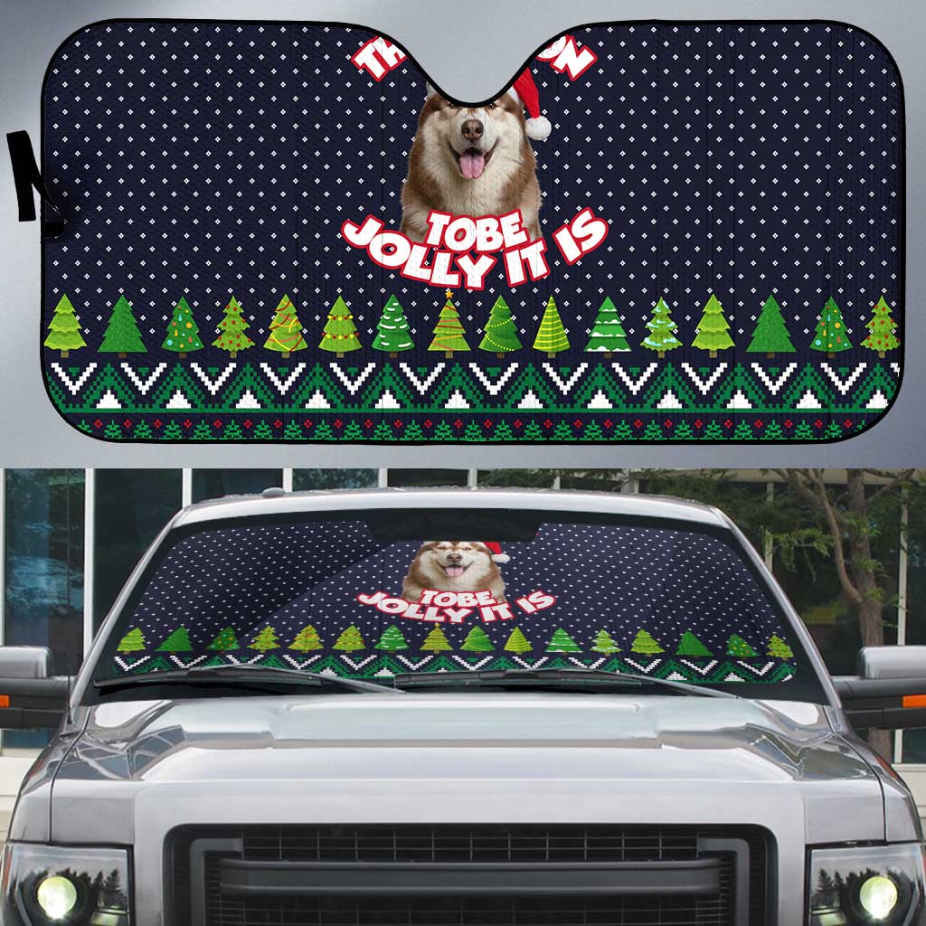 The Season To Be Jolly Siberian Husky Xmas Ball Christmas Auto Sun Shade Xmas Holiday Patterns - Wonder Print Shop