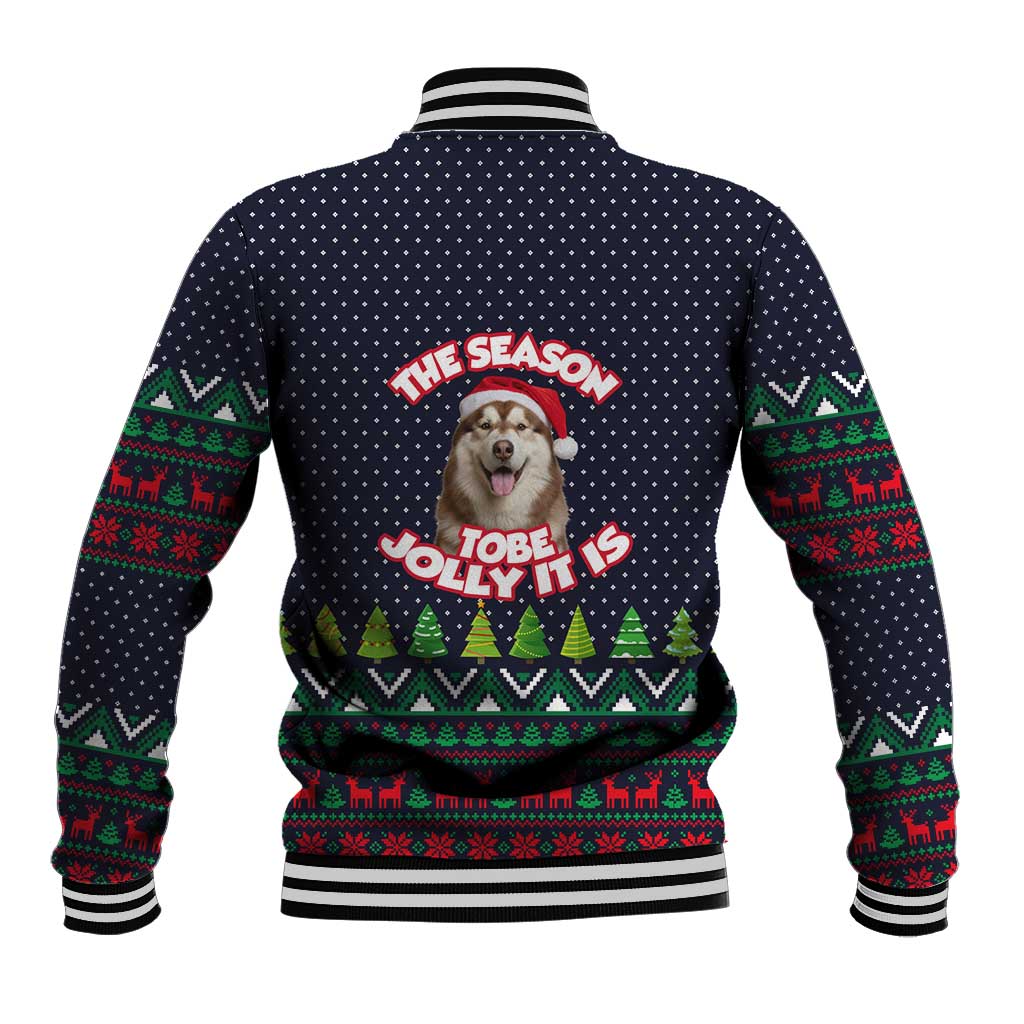 The Season To Be Jolly Siberian Husky Xmas Ball Christmas Baseball Jacket Xmas Holiday Patterns - Wonder Print Shop