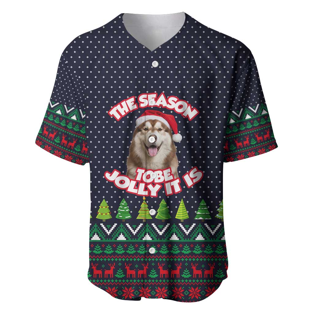 The Season To Be Jolly Siberian Husky Xmas Ball Christmas Baseball Jersey Xmas Holiday Patterns - Wonder Print Shop