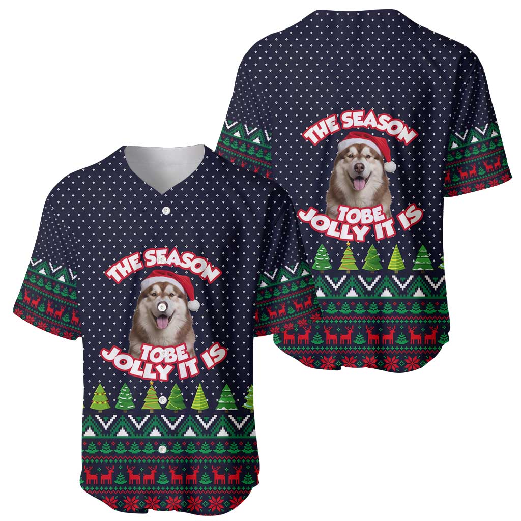 The Season To Be Jolly Siberian Husky Xmas Ball Christmas Baseball Jersey Xmas Holiday Patterns - Wonder Print Shop