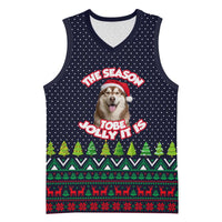 The Season To Be Jolly Siberian Husky Xmas Ball Christmas Basketball Jersey Xmas Holiday Patterns - Wonder Print Shop