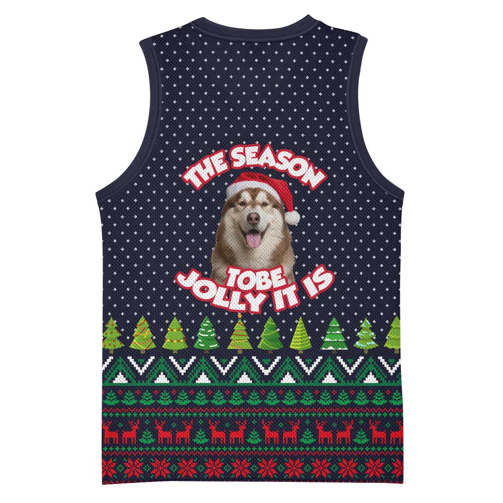 The Season To Be Jolly Siberian Husky Xmas Ball Christmas Basketball Jersey Xmas Holiday Patterns - Wonder Print Shop