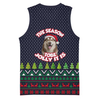 The Season To Be Jolly Siberian Husky Xmas Ball Christmas Basketball Jersey Xmas Holiday Patterns - Wonder Print Shop