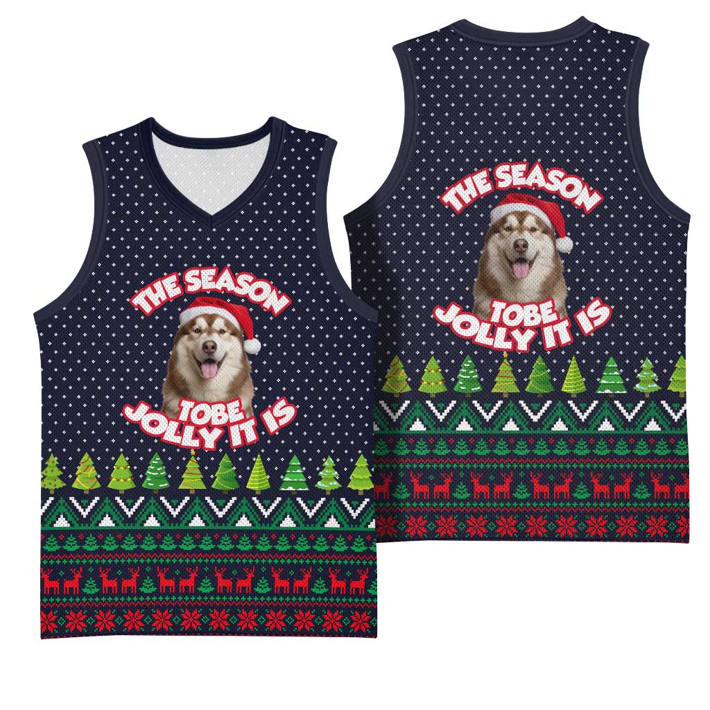 The Season To Be Jolly Siberian Husky Xmas Ball Christmas Basketball Jersey Xmas Holiday Patterns - Wonder Print Shop
