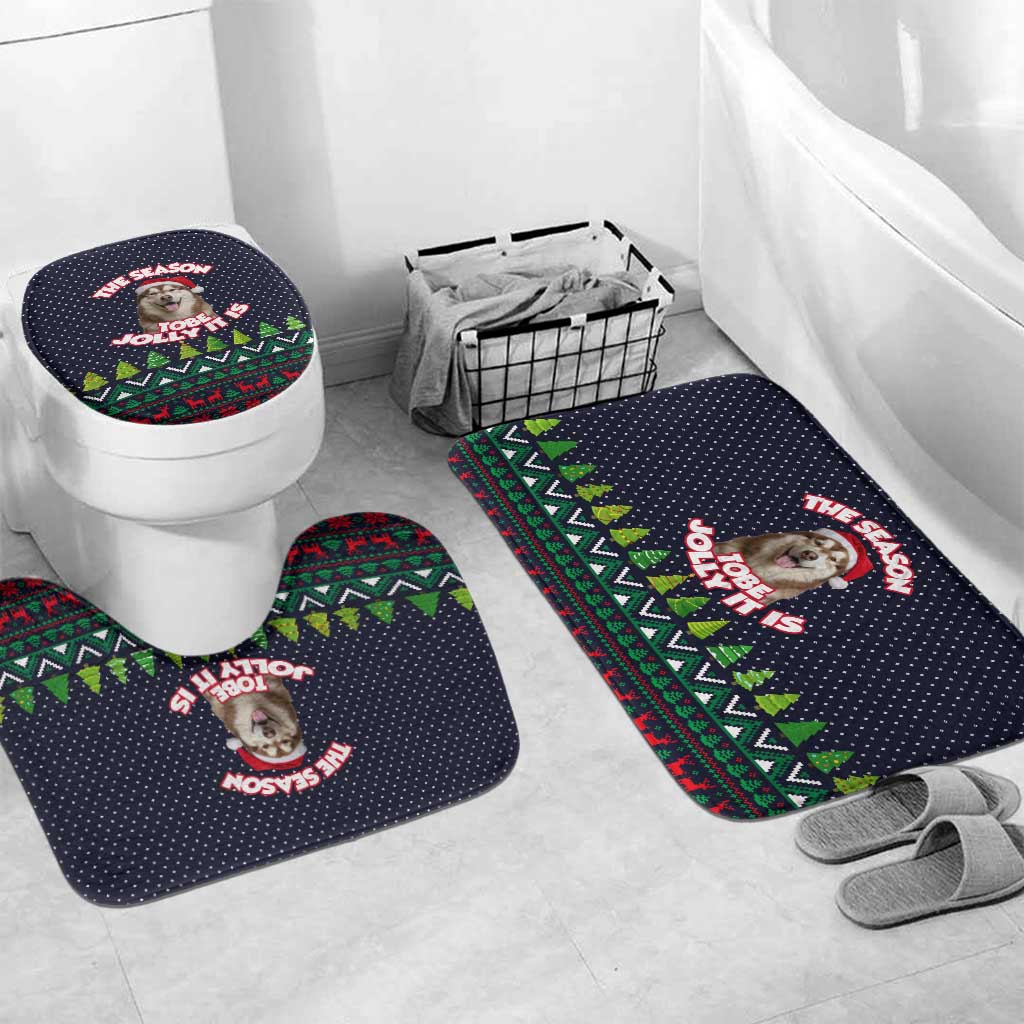 The Season To Be Jolly Siberian Husky Xmas Ball Christmas Bathroom Set Xmas Holiday Patterns - Wonder Print Shop