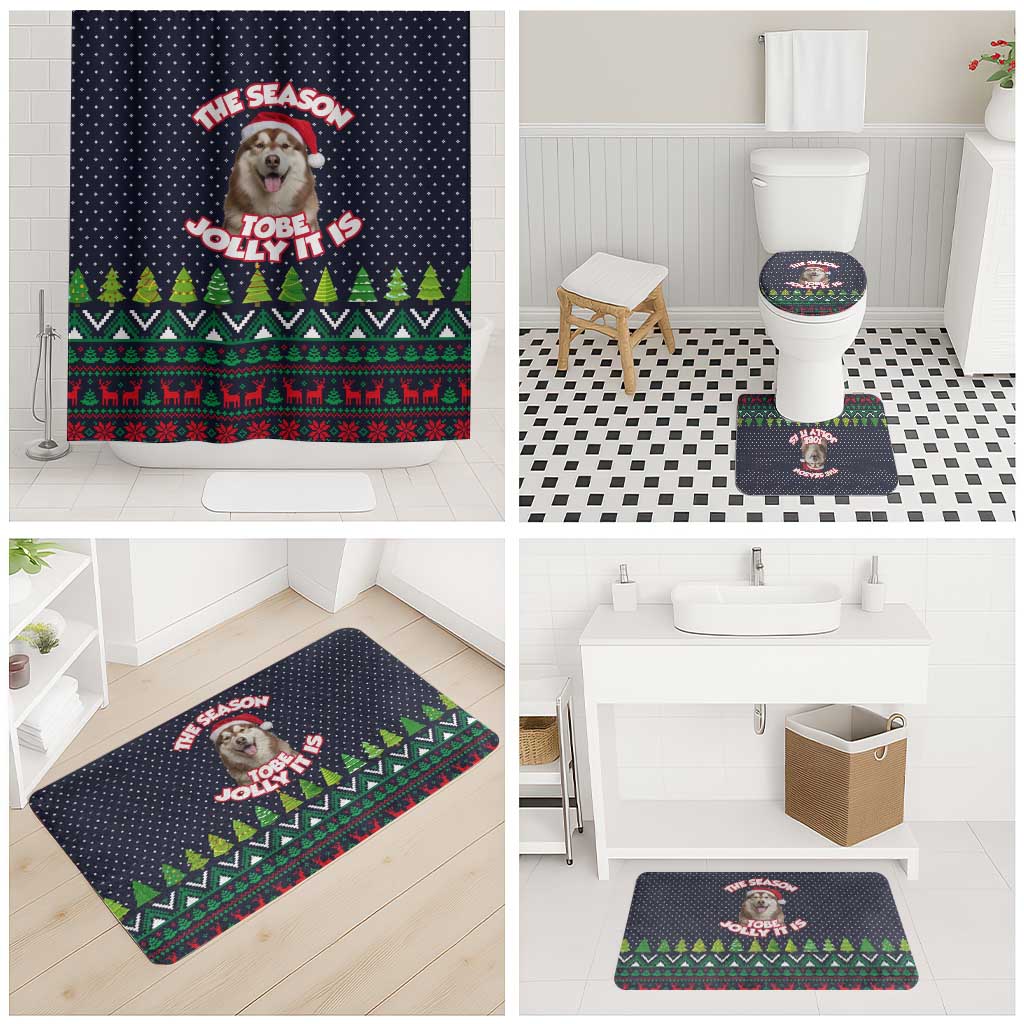 The Season To Be Jolly Siberian Husky Xmas Ball Christmas Bathroom Set Xmas Holiday Patterns - Wonder Print Shop