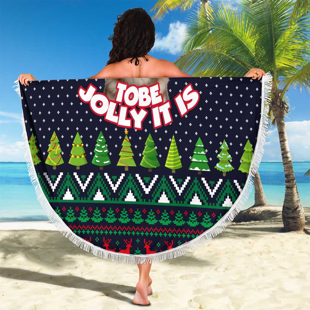 The Season To Be Jolly Siberian Husky Xmas Ball Christmas Beach Blanket Xmas Holiday Patterns - Wonder Print Shop