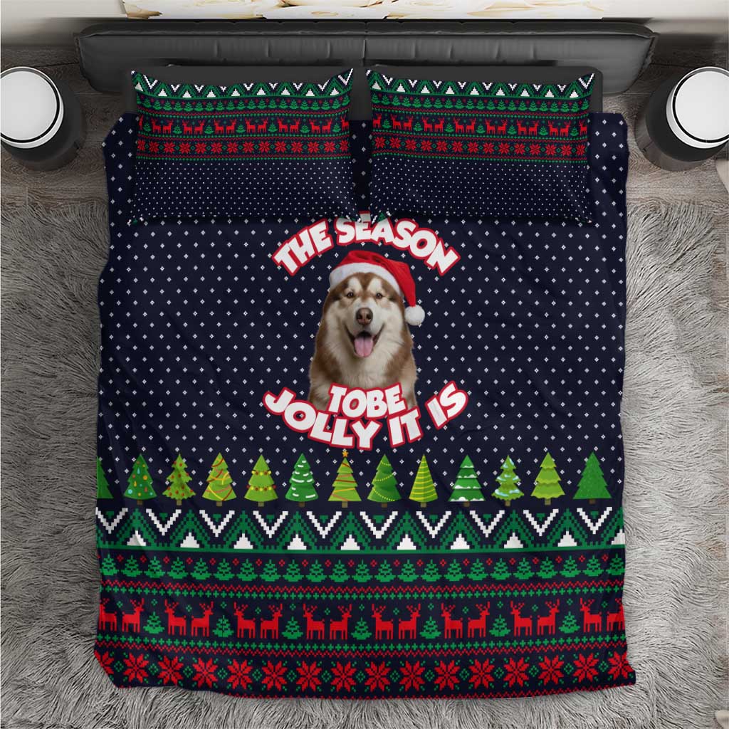 The Season To Be Jolly Siberian Husky Xmas Ball Christmas Bedding Set Xmas Holiday Patterns - Wonder Print Shop