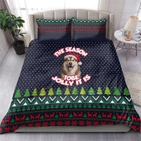 The Season To Be Jolly Siberian Husky Xmas Ball Christmas Bedding Set Xmas Holiday Patterns - Wonder Print Shop
