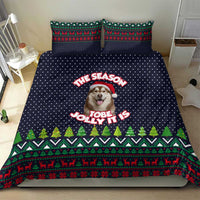 The Season To Be Jolly Siberian Husky Xmas Ball Christmas Bedding Set Xmas Holiday Patterns - Wonder Print Shop