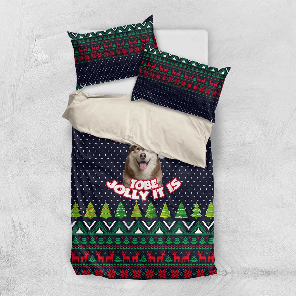The Season To Be Jolly Siberian Husky Xmas Ball Christmas Bedding Set Xmas Holiday Patterns - Wonder Print Shop