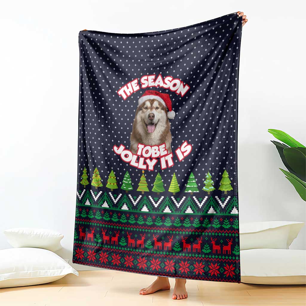 The Season To Be Jolly Siberian Husky Xmas Ball Christmas Blanket Xmas Holiday Patterns - Wonder Print Shop