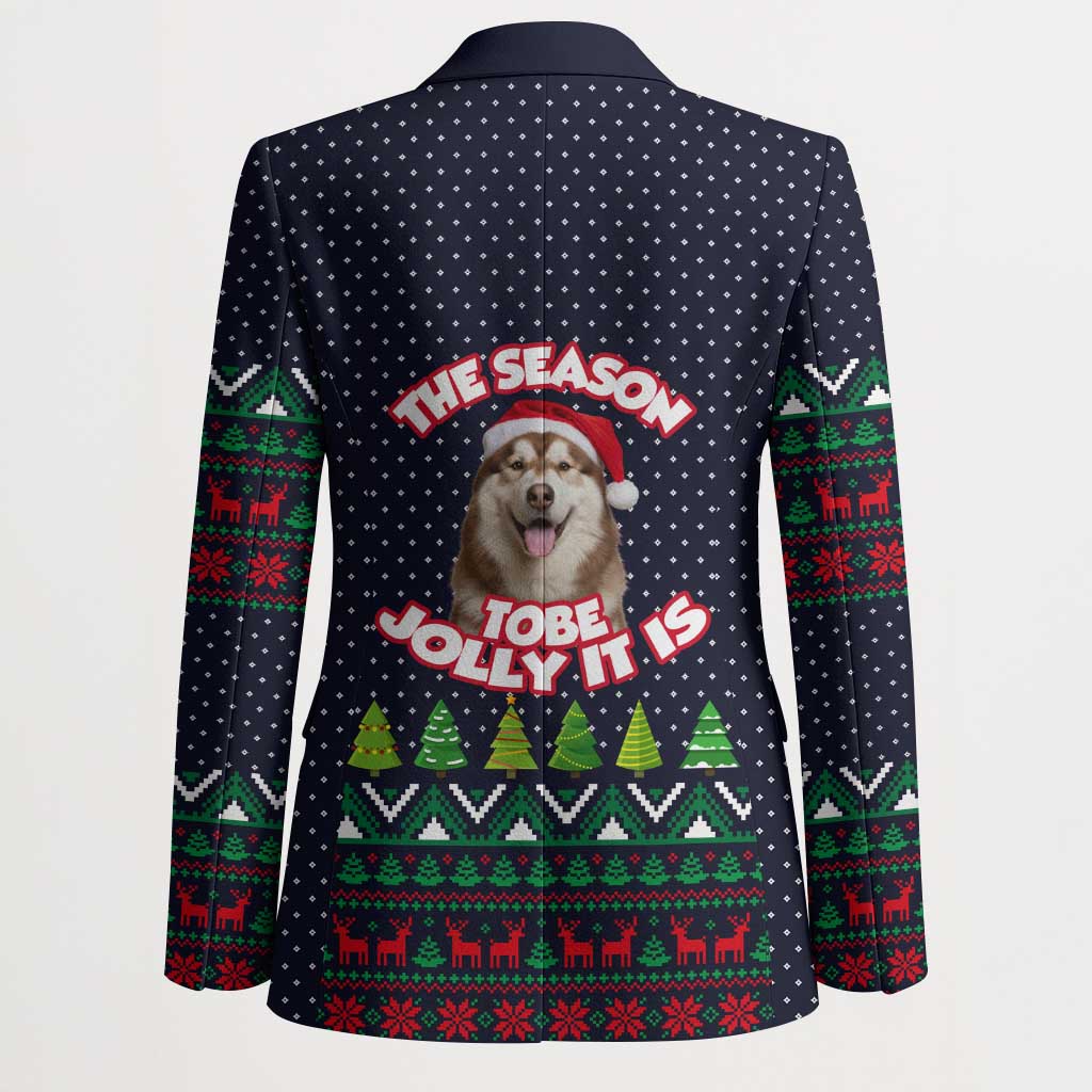 The Season To Be Jolly Siberian Husky Xmas Ball Christmas Blazer Xmas Holiday Patterns - Wonder Print Shop