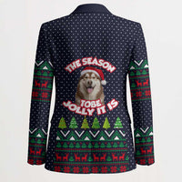 The Season To Be Jolly Siberian Husky Xmas Ball Christmas Blazer Xmas Holiday Patterns - Wonder Print Shop