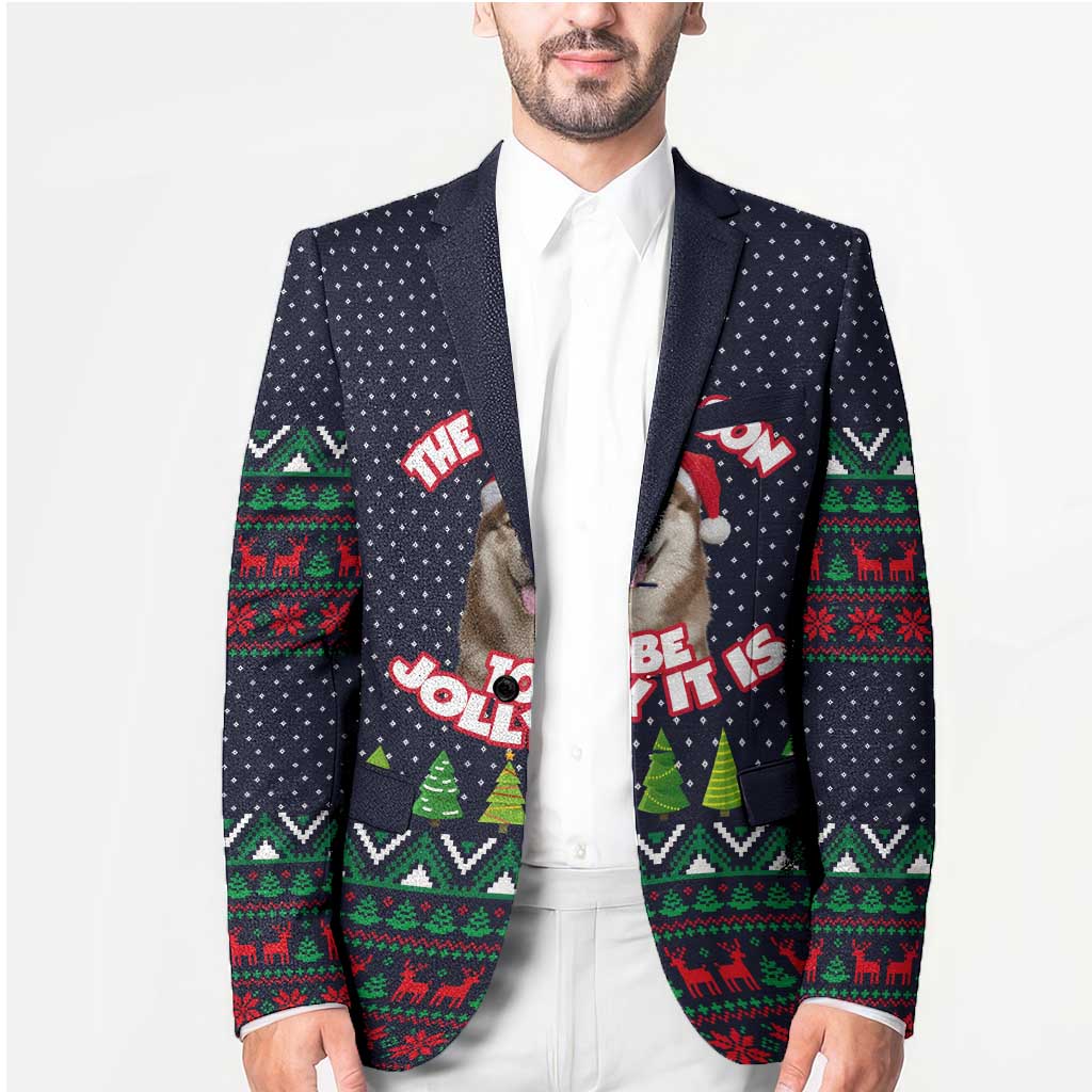 The Season To Be Jolly Siberian Husky Xmas Ball Christmas Blazer Xmas Holiday Patterns - Wonder Print Shop
