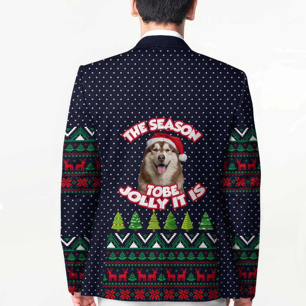 The Season To Be Jolly Siberian Husky Xmas Ball Christmas Blazer Xmas Holiday Patterns - Wonder Print Shop