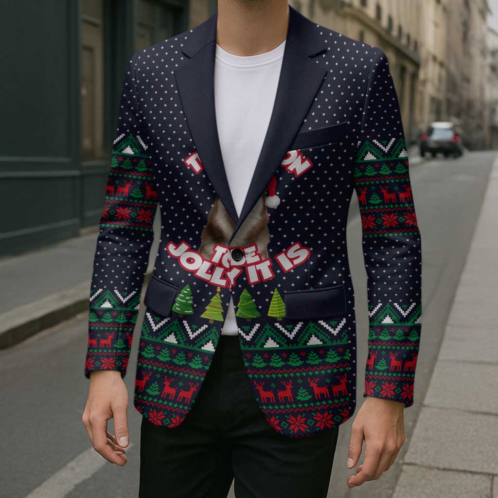 The Season To Be Jolly Siberian Husky Xmas Ball Christmas Blazer Xmas Holiday Patterns - Wonder Print Shop