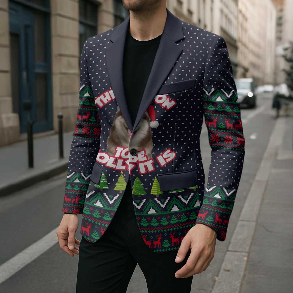 The Season To Be Jolly Siberian Husky Xmas Ball Christmas Blazer Xmas Holiday Patterns - Wonder Print Shop