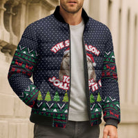 The Season To Be Jolly Siberian Husky Xmas Ball Christmas Bomber Puffer Jacket Xmas Holiday Patterns - Wonder Print Shop