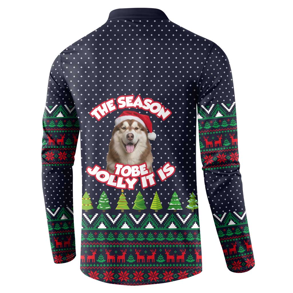 The Season To Be Jolly Siberian Husky Xmas Ball Christmas Button Sweatshirt Xmas Holiday Patterns - Wonder Print Shop