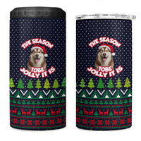 The Season To Be Jolly Siberian Husky Xmas Ball Christmas 4 in 1 Can Cooler Tumbler Xmas Holiday Patterns - Wonder Print Shop